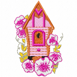 Bird Houses Embroidery Design 6 Bird Houses Embroidery Design 6